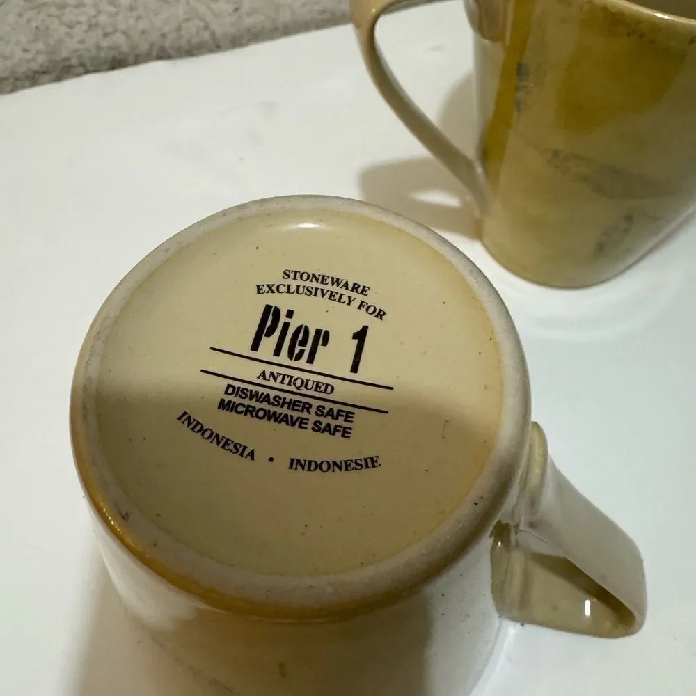 Pier one Antiqued mugs set of two